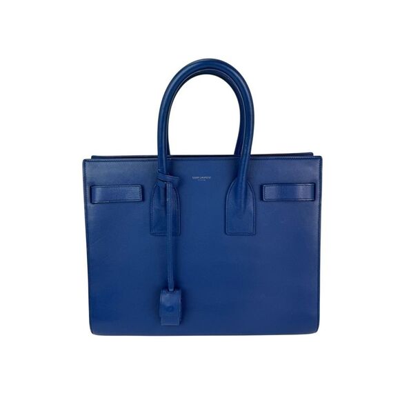 Saint Laurent Sac De Jour Blue Leather Hand Bag - Picture 1 of 10
